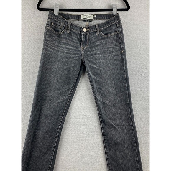 Abercrombie & Fitch Jeans Womens 0 Grey Erin Distressed Denim Stretch Pockets - Picture 2 of 15